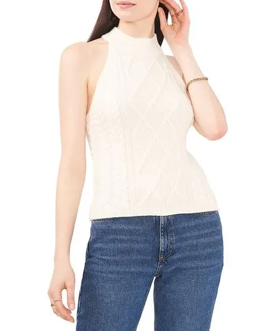 1.STATE Mock Neck Sleeveless Sweater