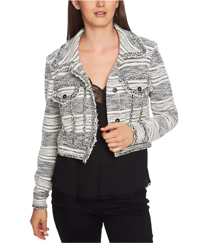 1.State Womens Fringe Trim Cropped Jacket