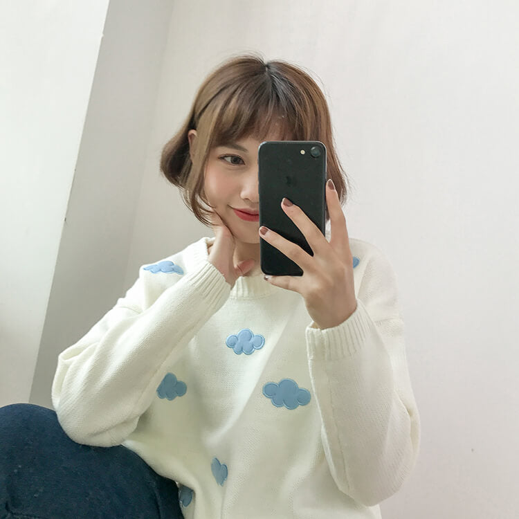 3 COLORS KOREAN CLOUDS KNIT SWEATER BY21188