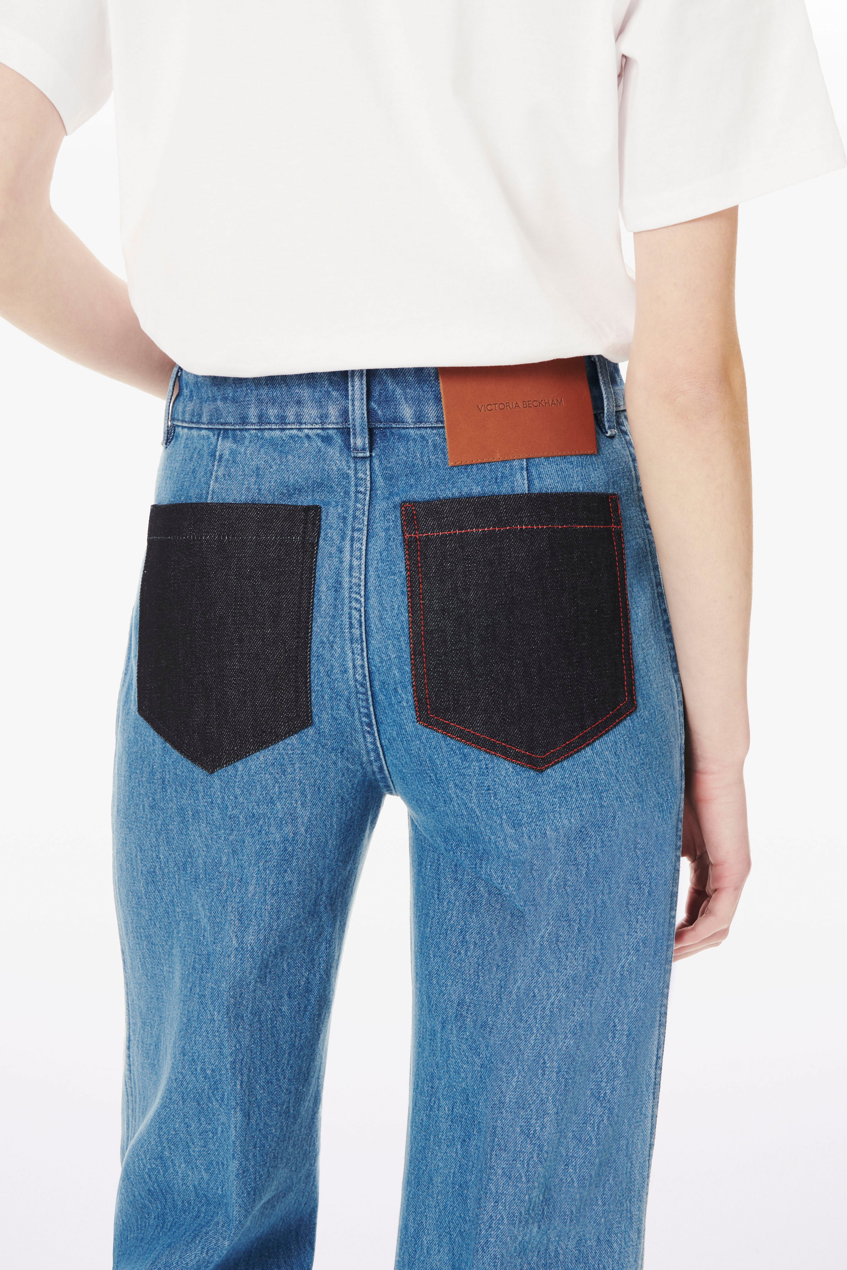 Alina High Waisted Patch Pocket Jean In 70s Wash