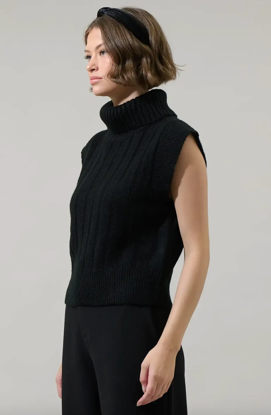 Anaya Turtle Neck Ribbed Sweater Top