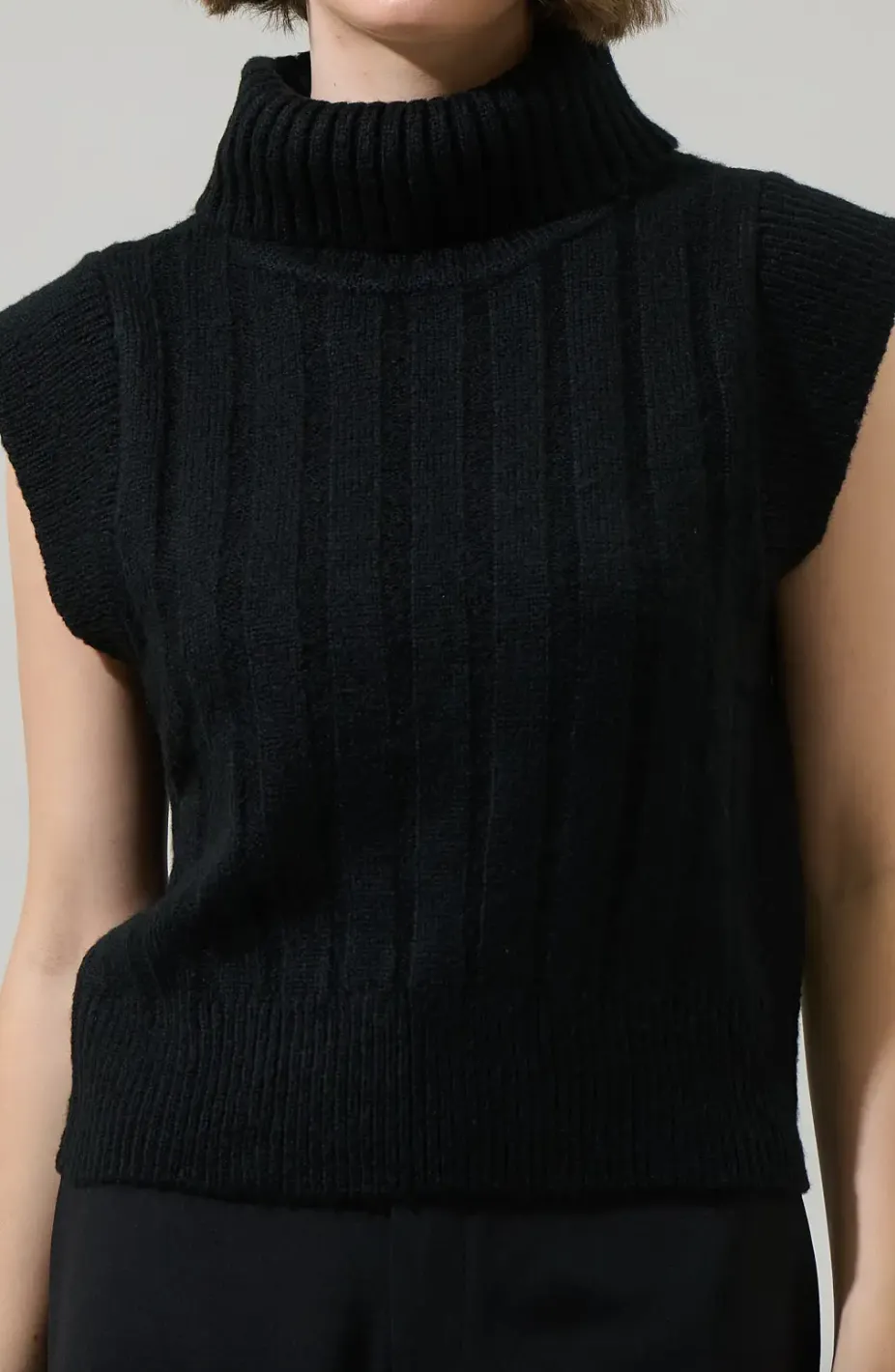 Anaya Turtle Neck Ribbed Sweater Top