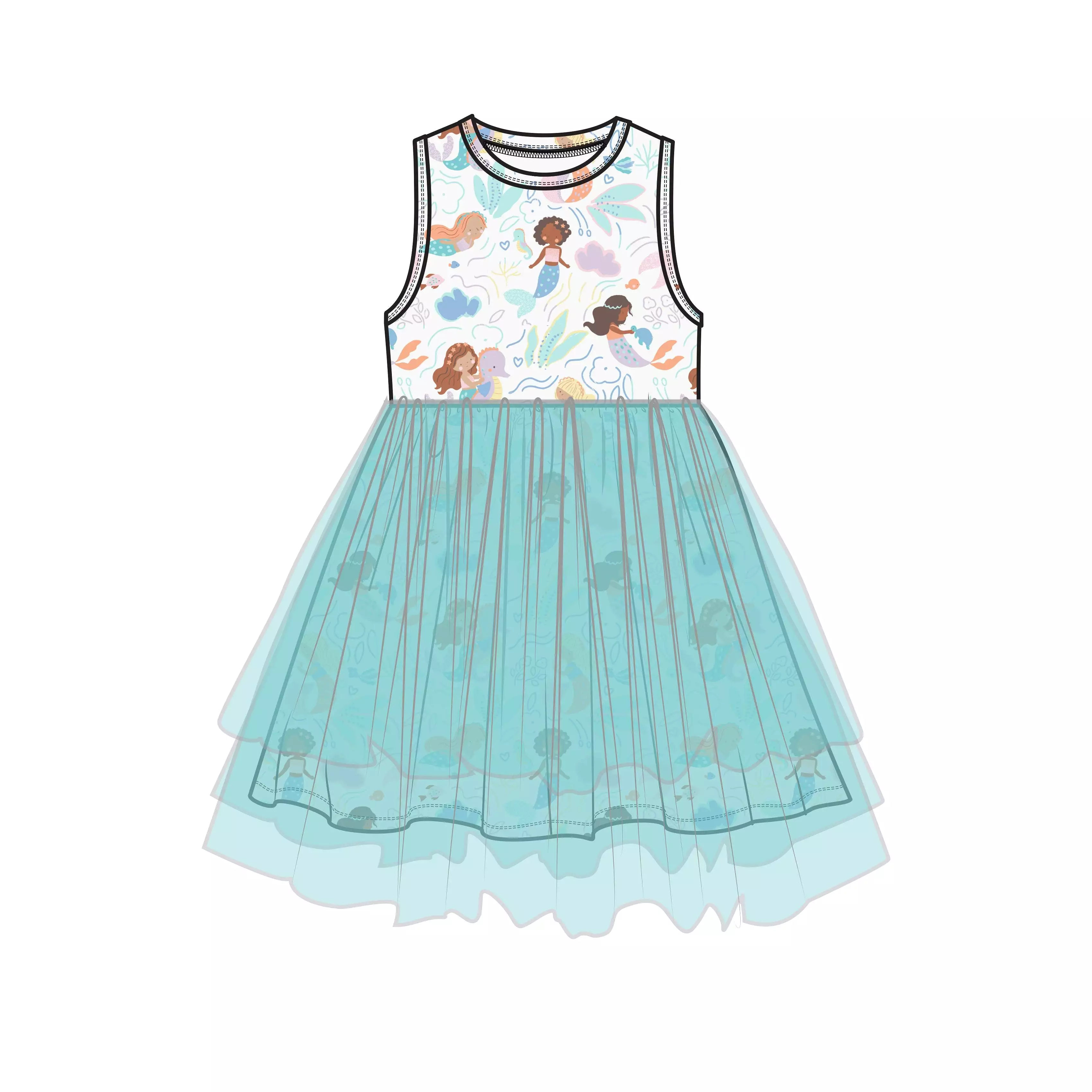 Angel Dear - Magical Mermaids Twirly Tutu Dress