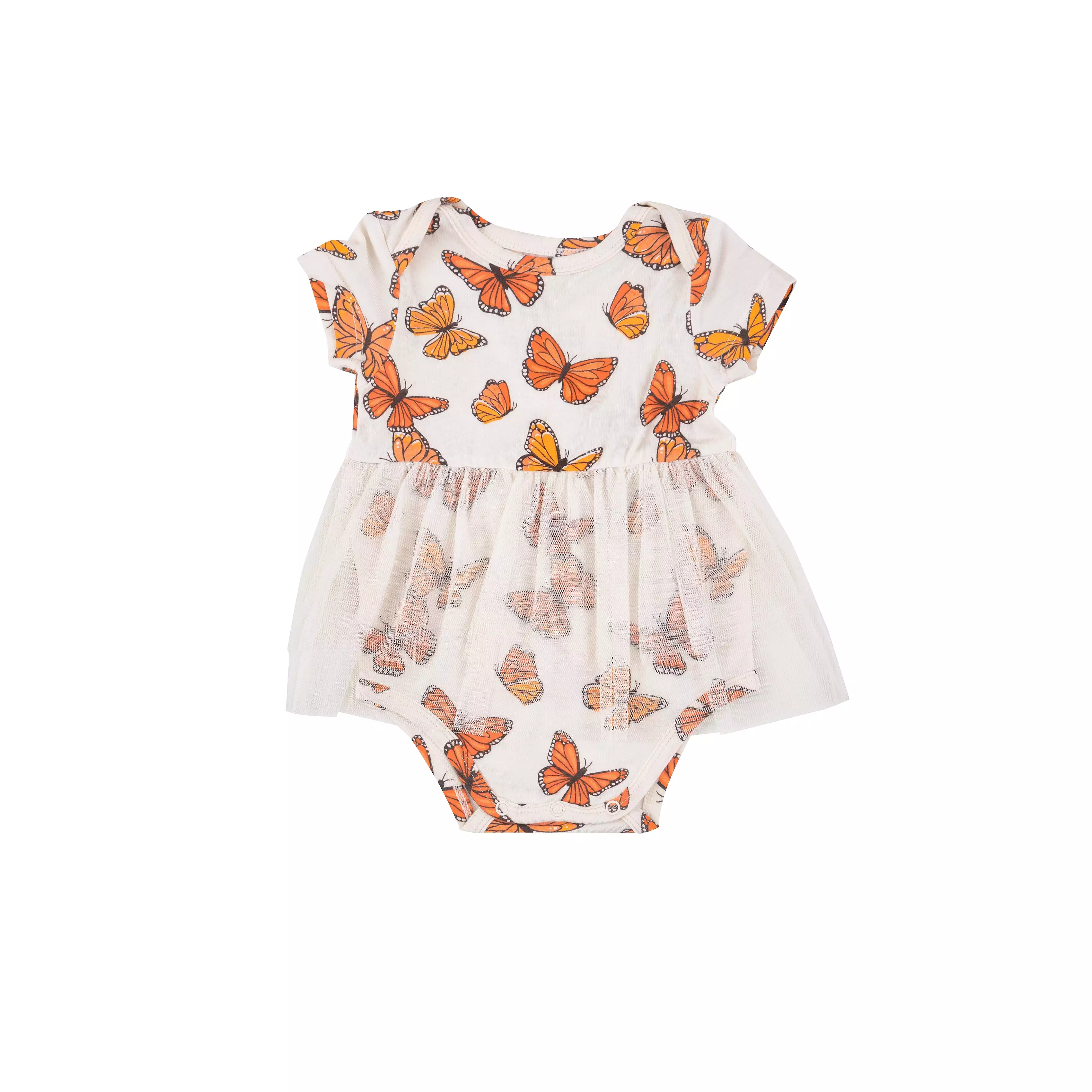 Angel Dear Twirly S/S Tutu Bodysuit Dress - Mariposa Monarca