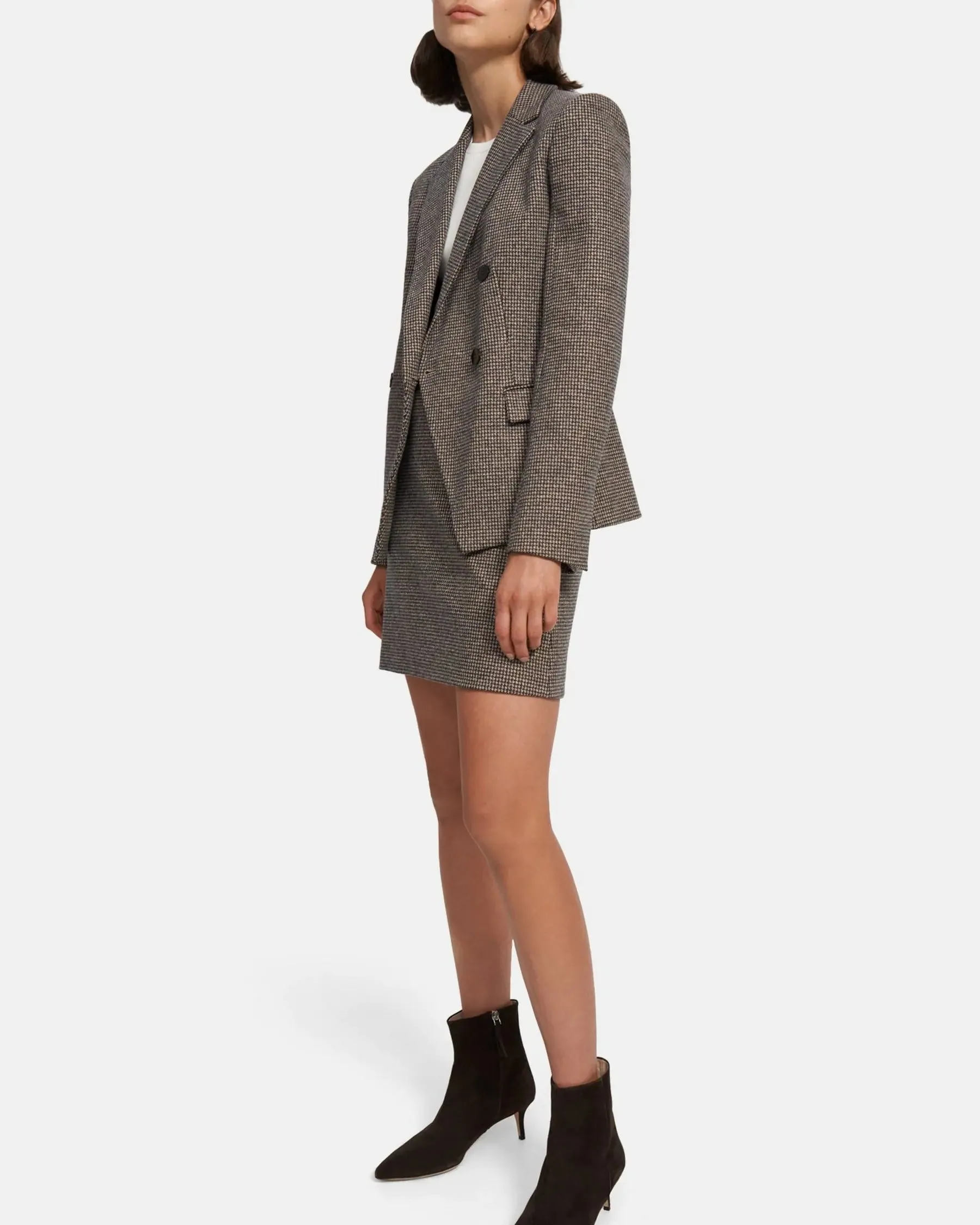 Angled Blazer - Houndstooth Knit