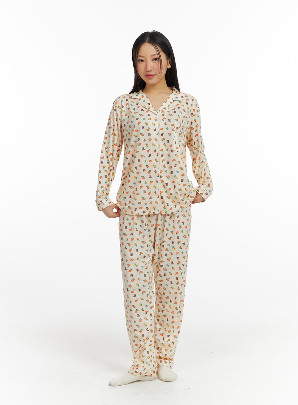 Animal Graphic Pocket Pajama Set IF421