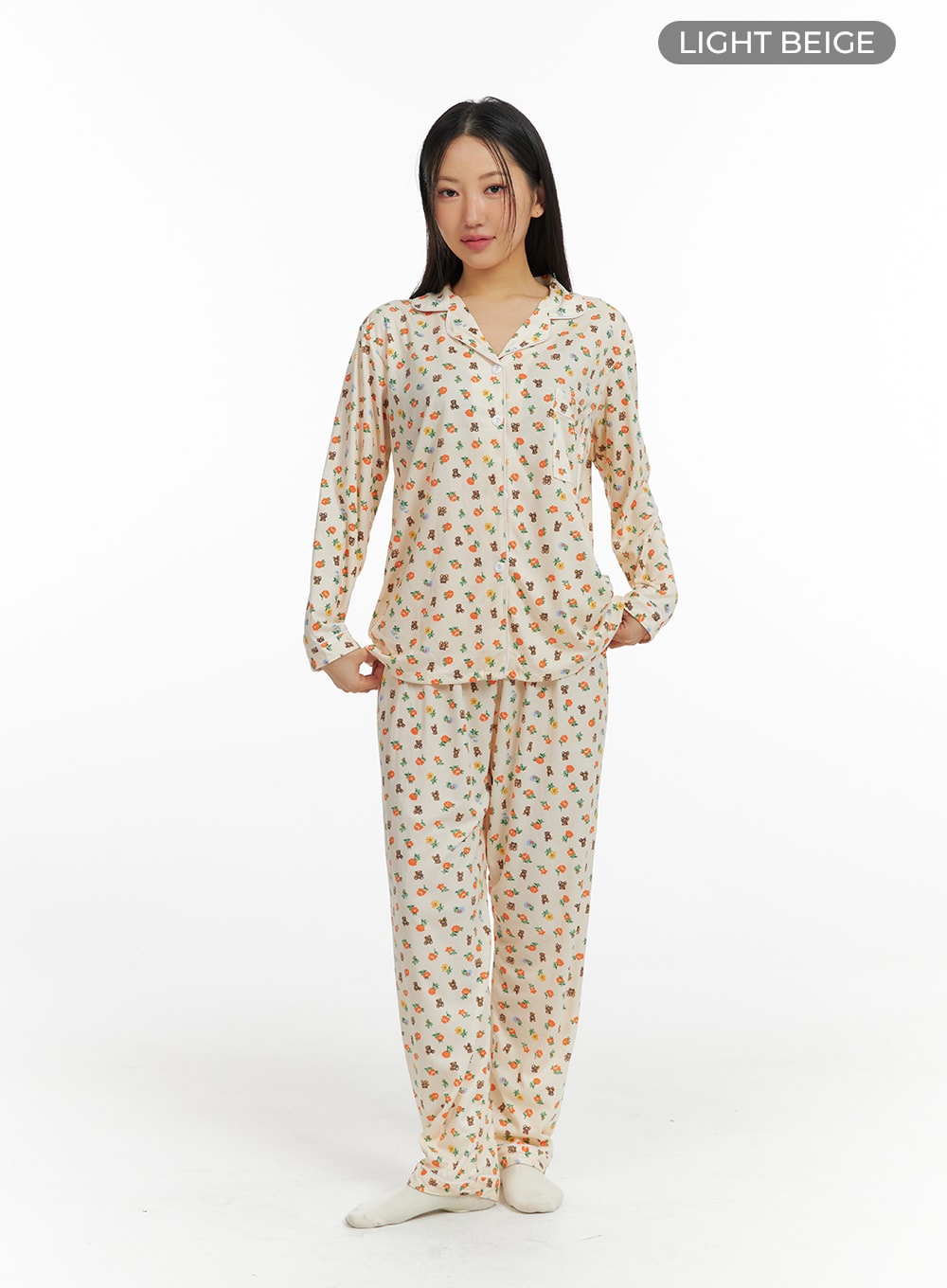 Animal Graphic Pocket Pajama Set IF421