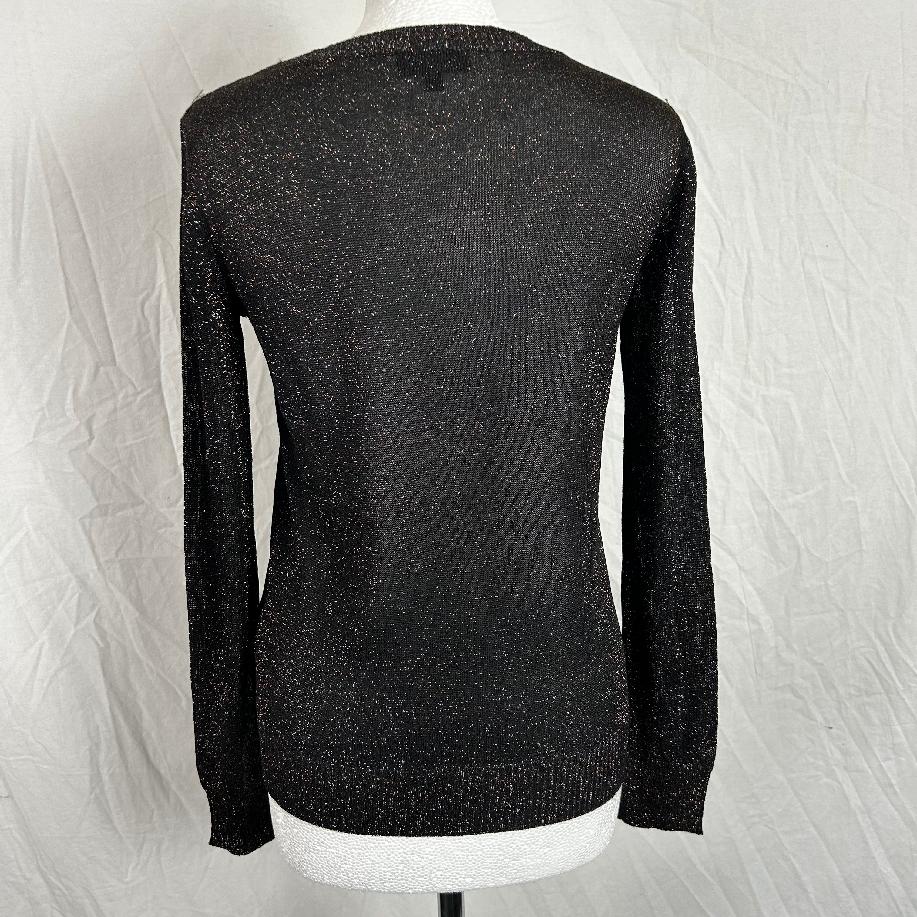 A.P.C. Black Metallic Knit Sweater S