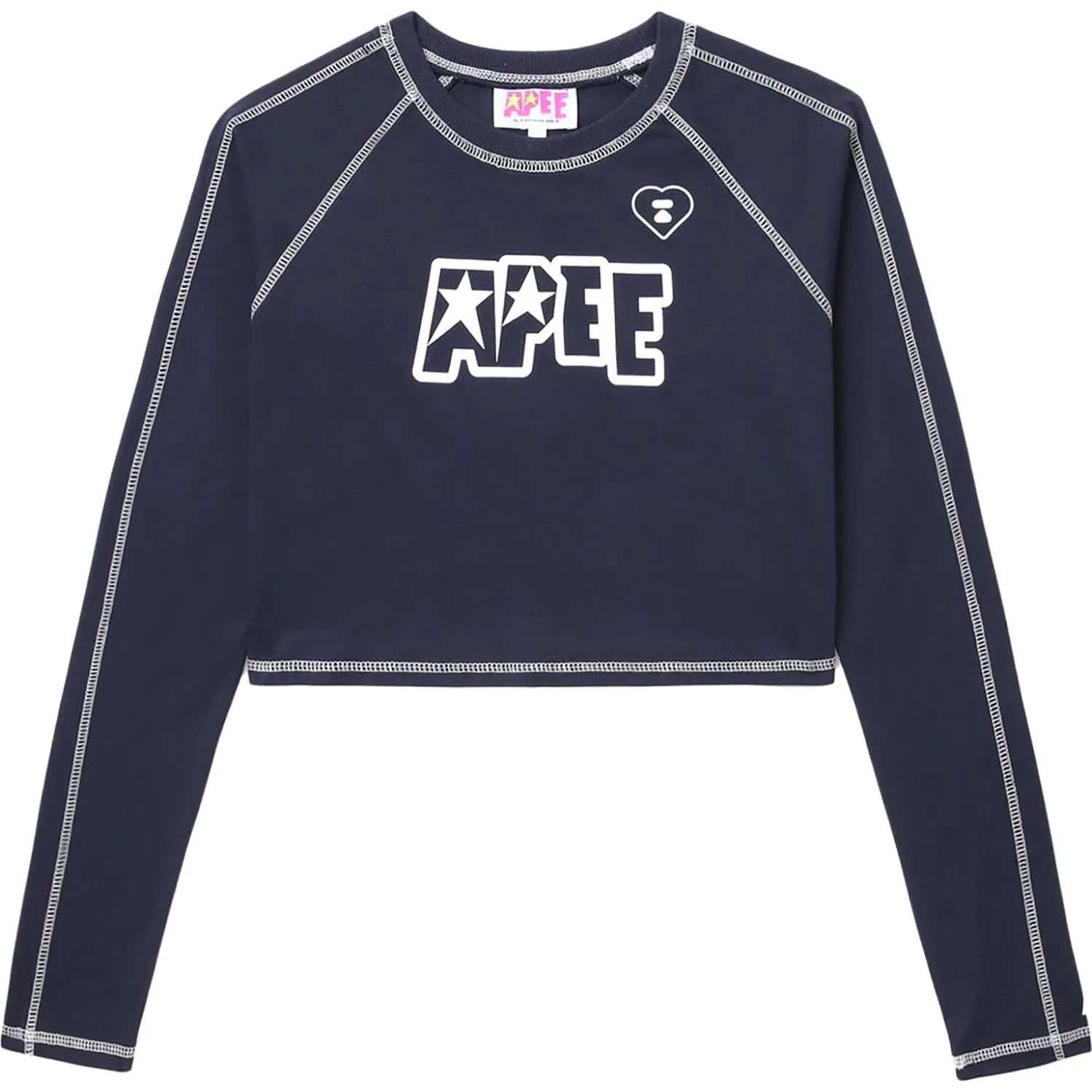 APEE GRAPHIC LONG SLEEVE RAGLAN TOP LADIES