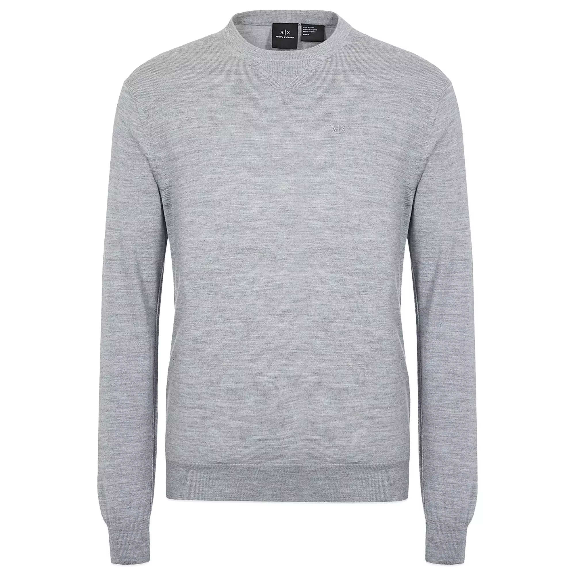 Armani Exchange Fine Virgin Wool Crew Knit - Alloy Grey