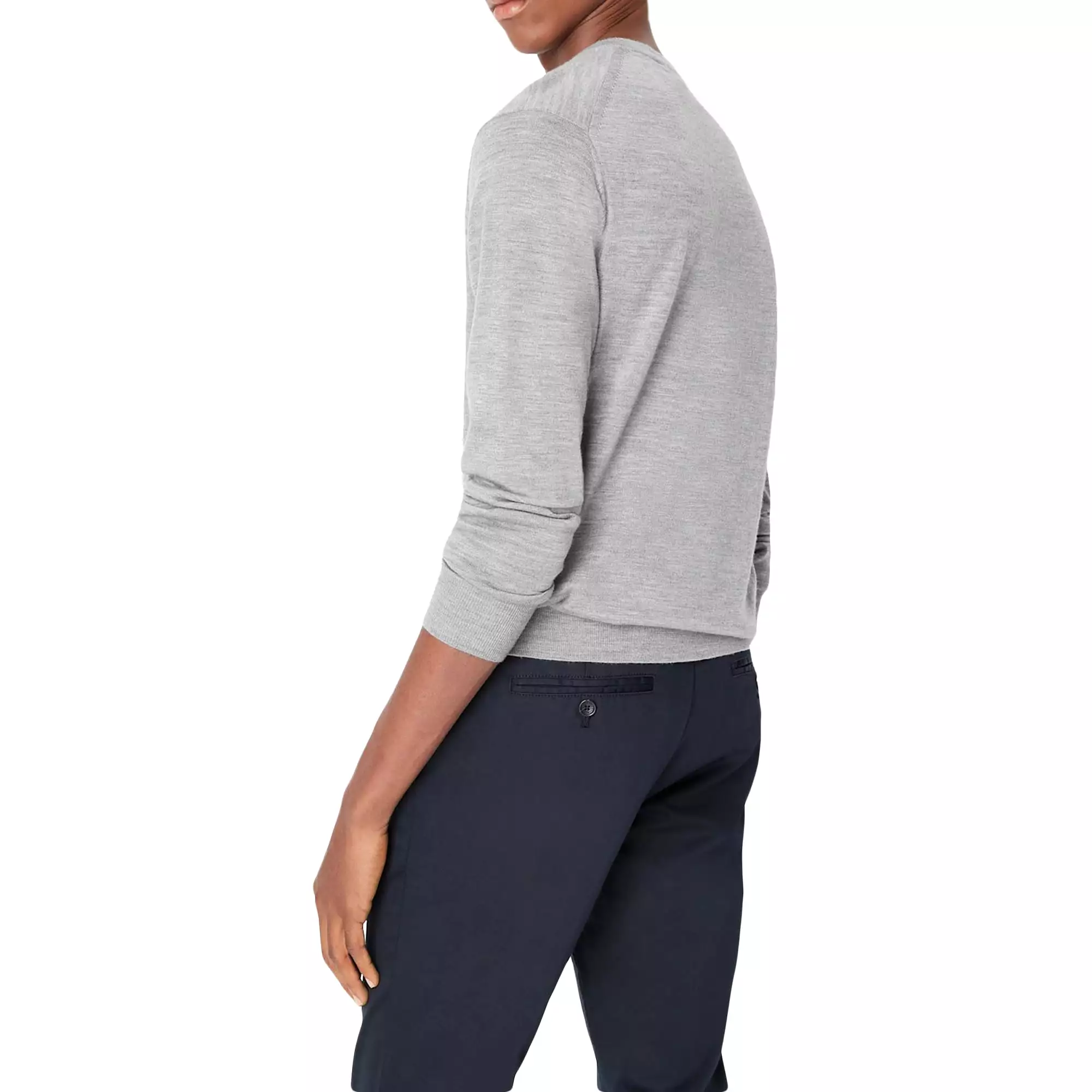 Armani Exchange Fine Virgin Wool Crew Knit - Alloy Grey