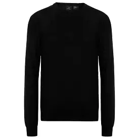 Armani Exchange Fine Virgin Wool Crew Knit - Black