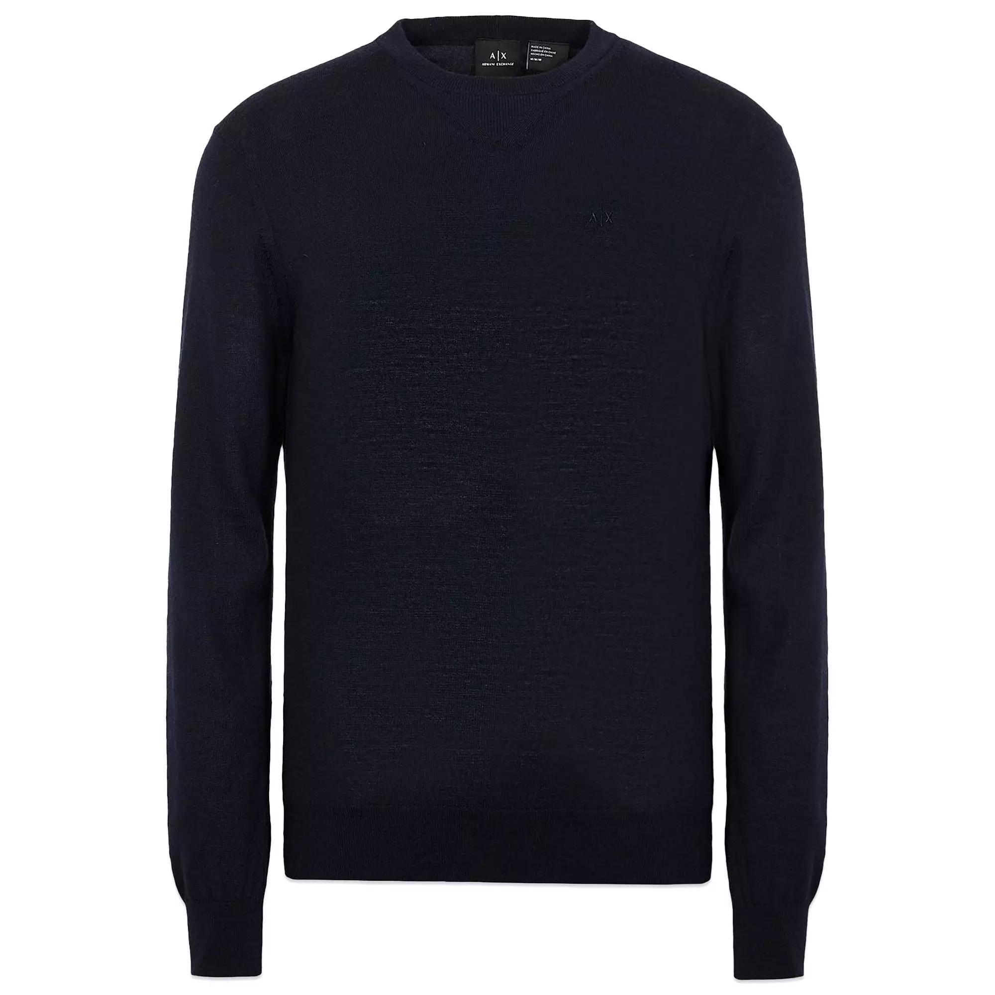 Armani Exchange Fine Virgin Wool Crew Knit - Navy