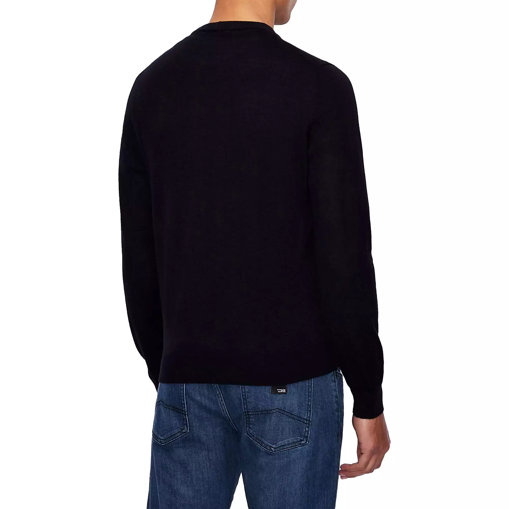 Armani Exchange Fine Virgin Wool Crew Knit - Navy