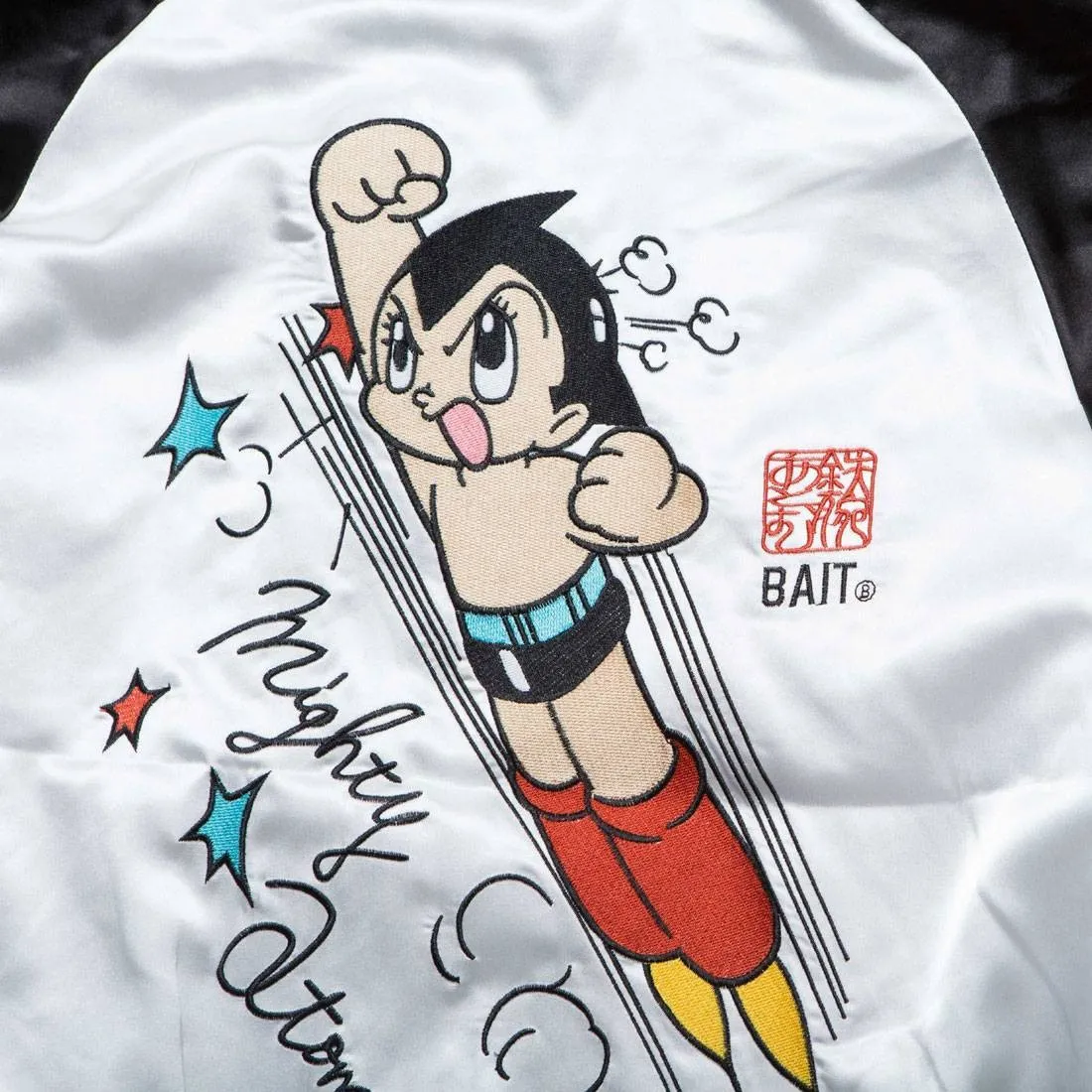 BAIT x Astro Boy Men Mighty Atom Souvenir Jacket (black / white)