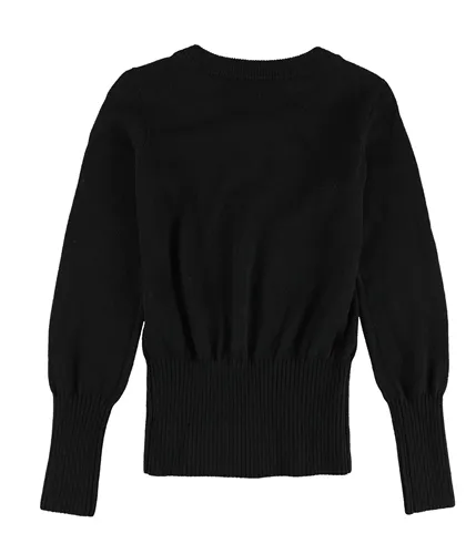 Bar Iii Womens Ribbed Lace-Up Knit Sweater