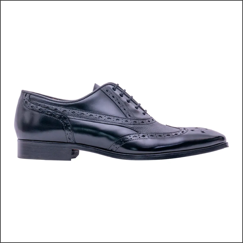 Barker Bampton - Black Hi-Shine/Grain Oxford Brogue/