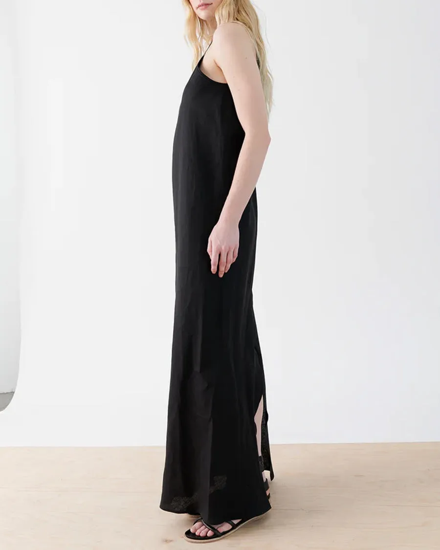 Black Linen Alex Dress