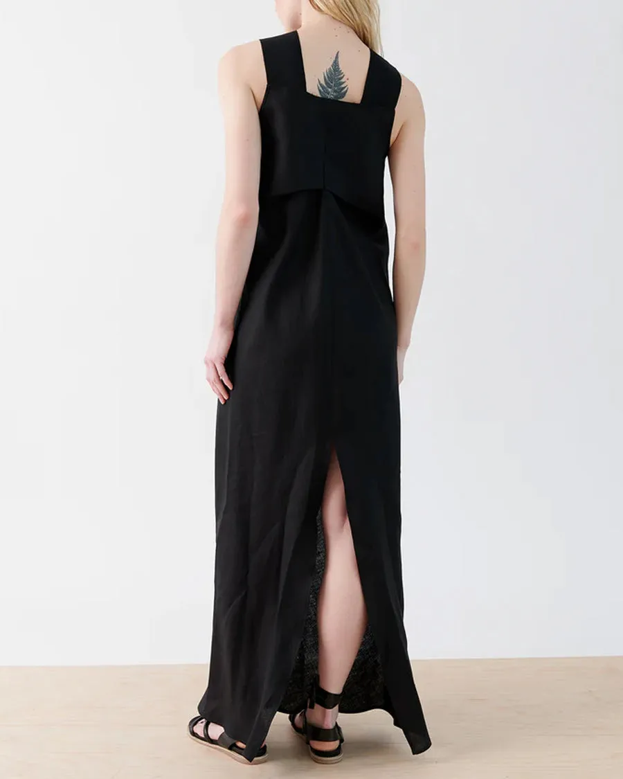 Black Linen Alex Dress