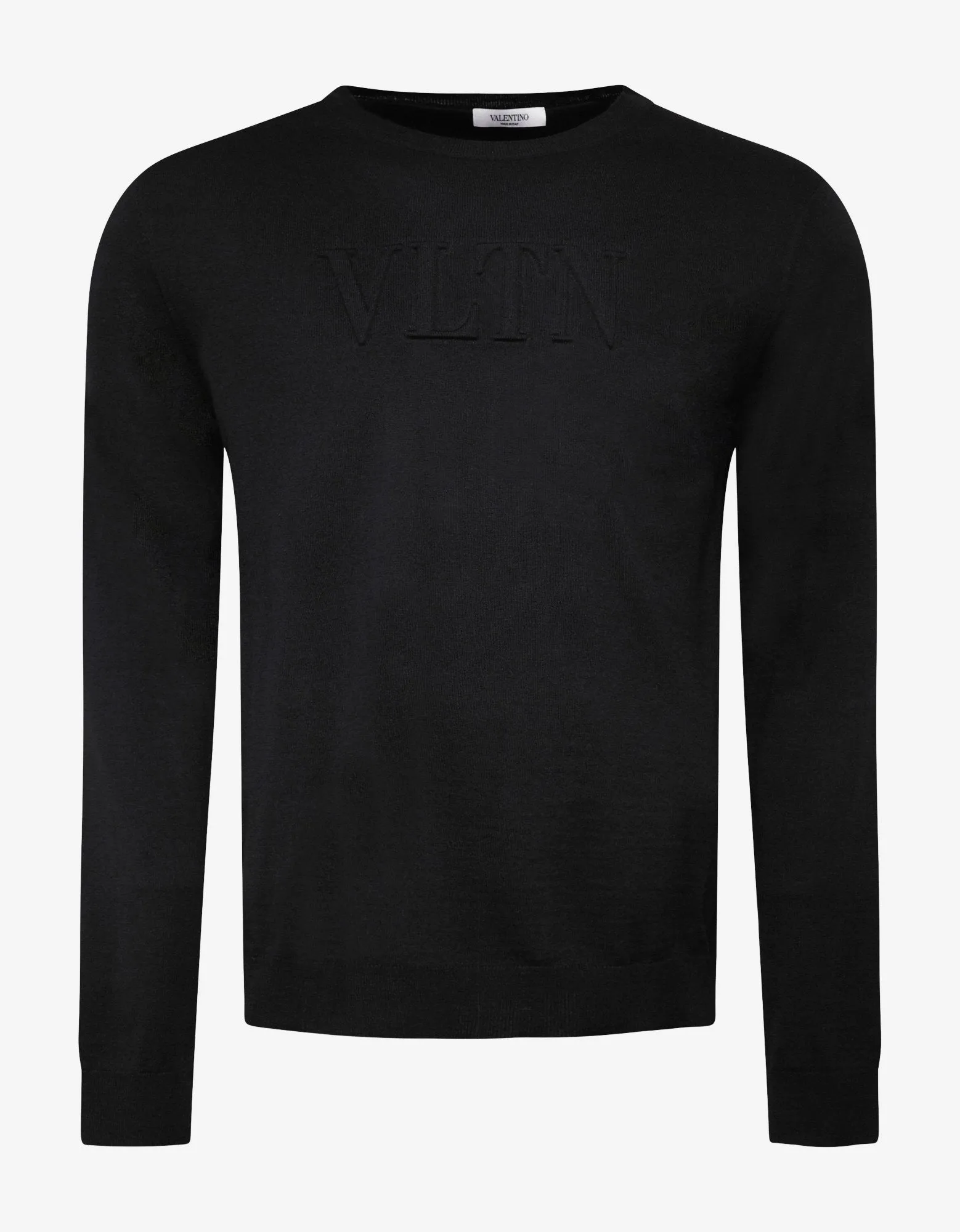 Black VLTN Logo Wool Sweater