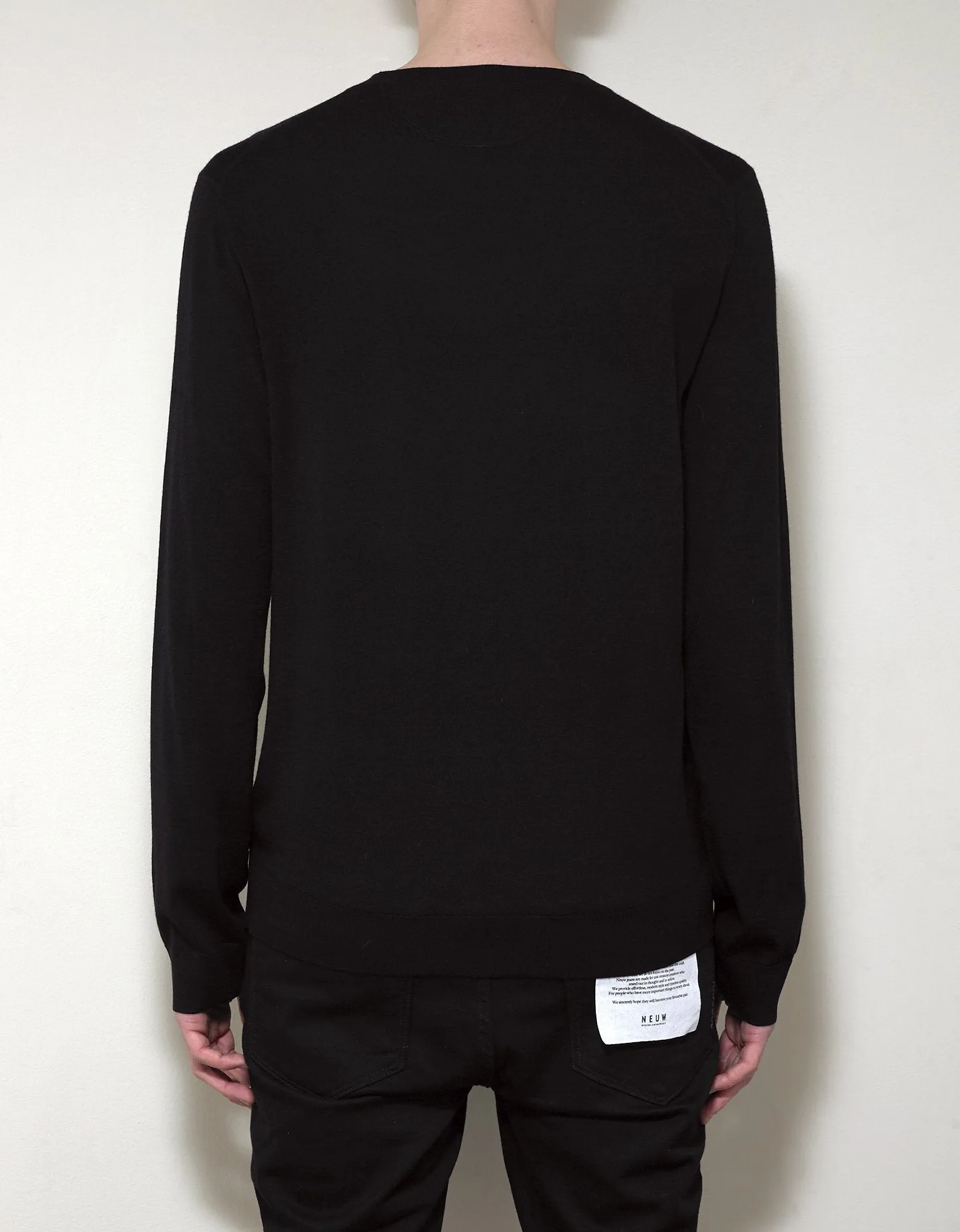 Black VLTN Logo Wool Sweater