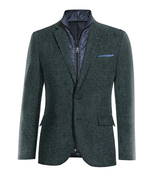  Blazer azul de donegal tweed slim fit