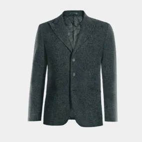  Blazer azul de donegal tweed solapa en pico