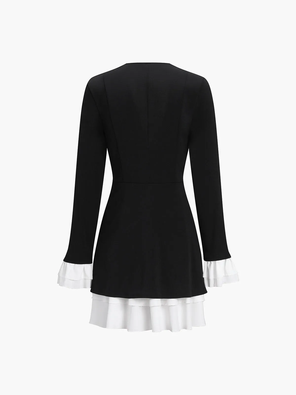 Blazer V-Neck Buttoned Short Dress