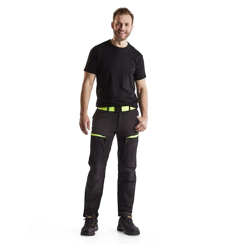 Blåkläder 1456-1845 Service Trousers Stretch - Black/High Vis Yellow