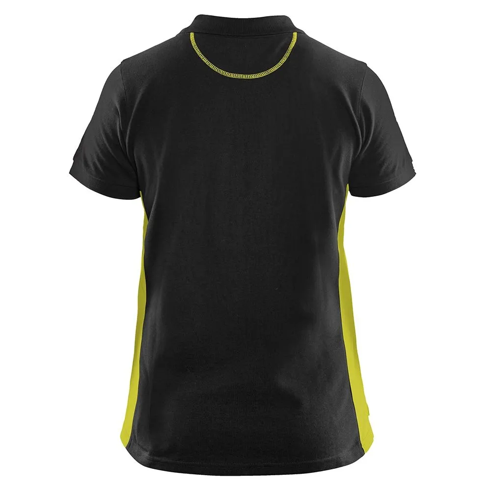 Blåkläder 3390-1050 Women's Pique Polo Shirt - Black/High Vis Y