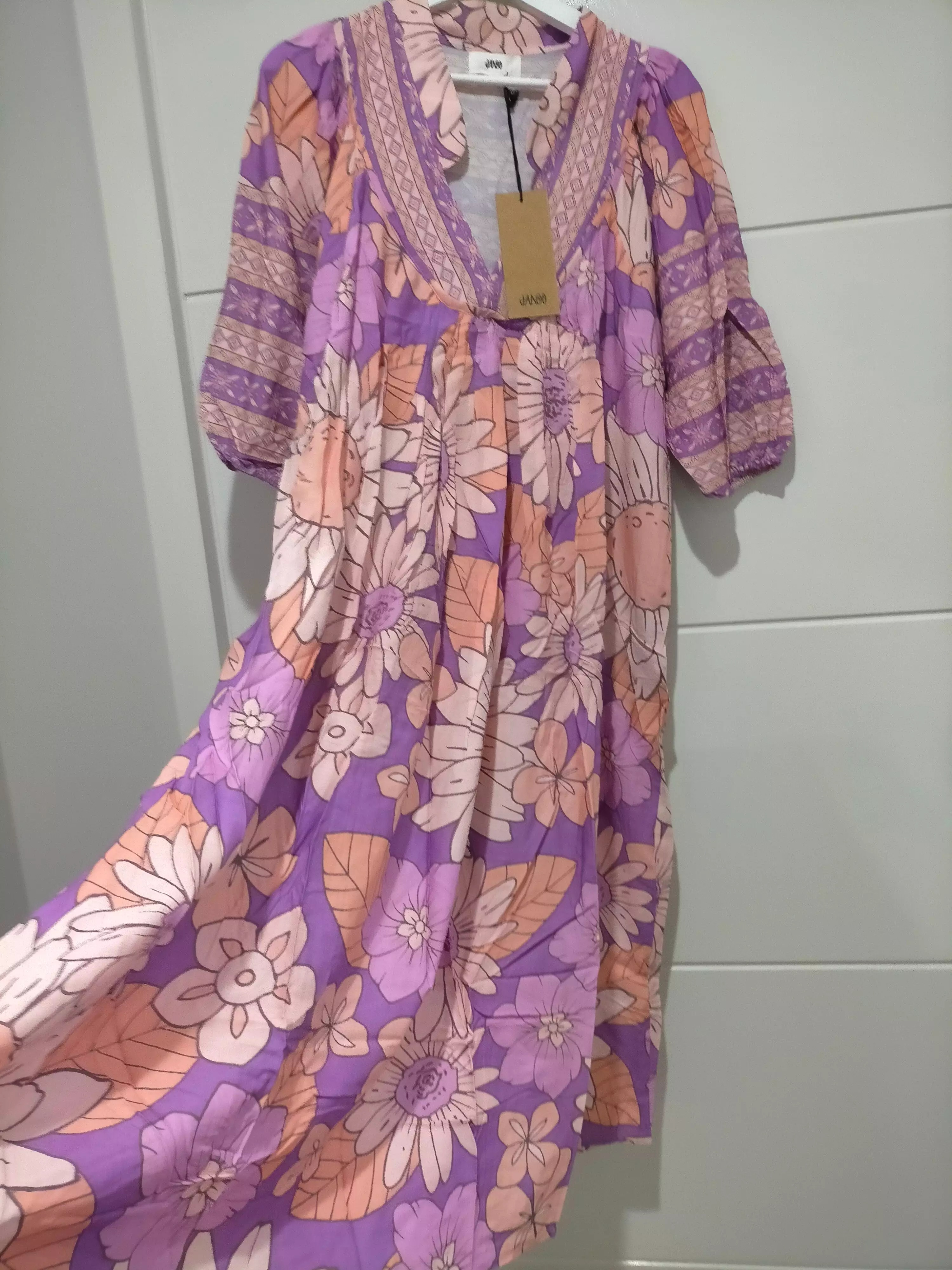 Boheme Midi Dress Purple Rain Print