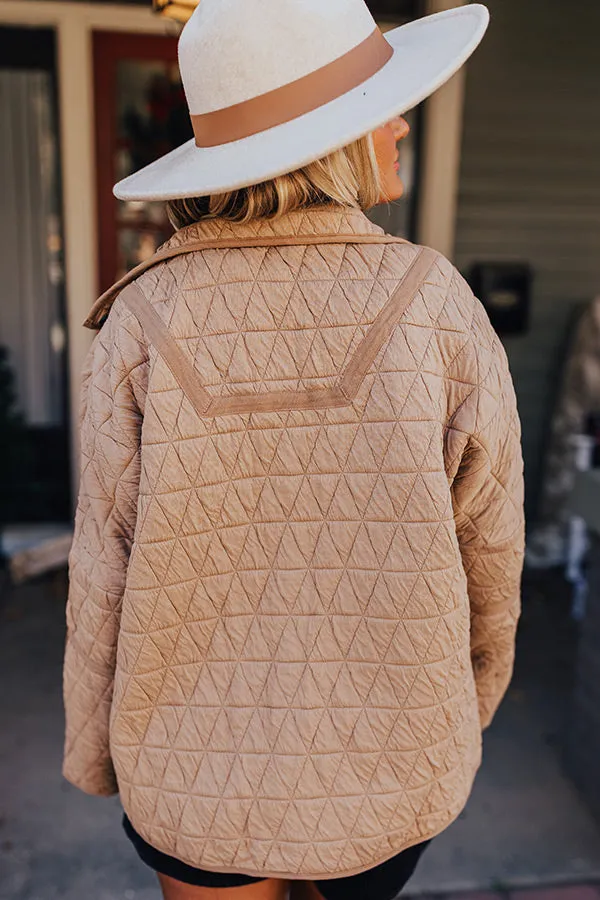 Bonfire Nights Quilted Jacket in Warm Taupe