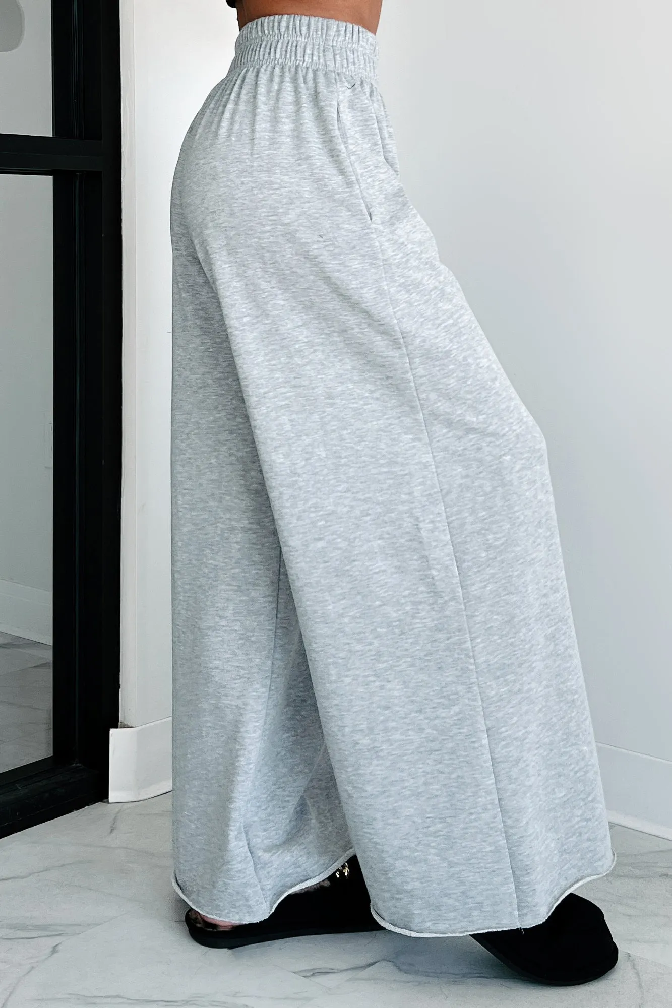 Chasing Relaxation Wide Leg Lounge Pants (Heather Grey)