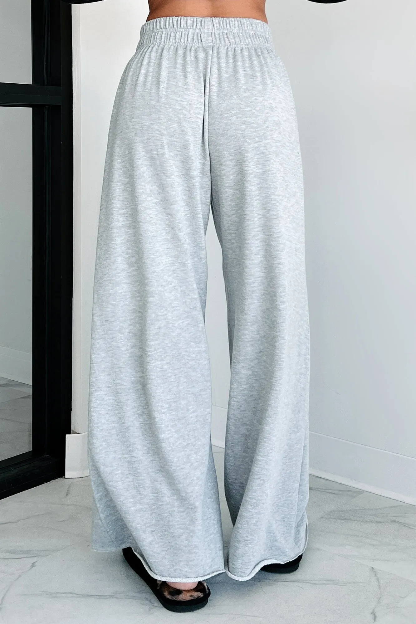 Chasing Relaxation Wide Leg Lounge Pants (Heather Grey)