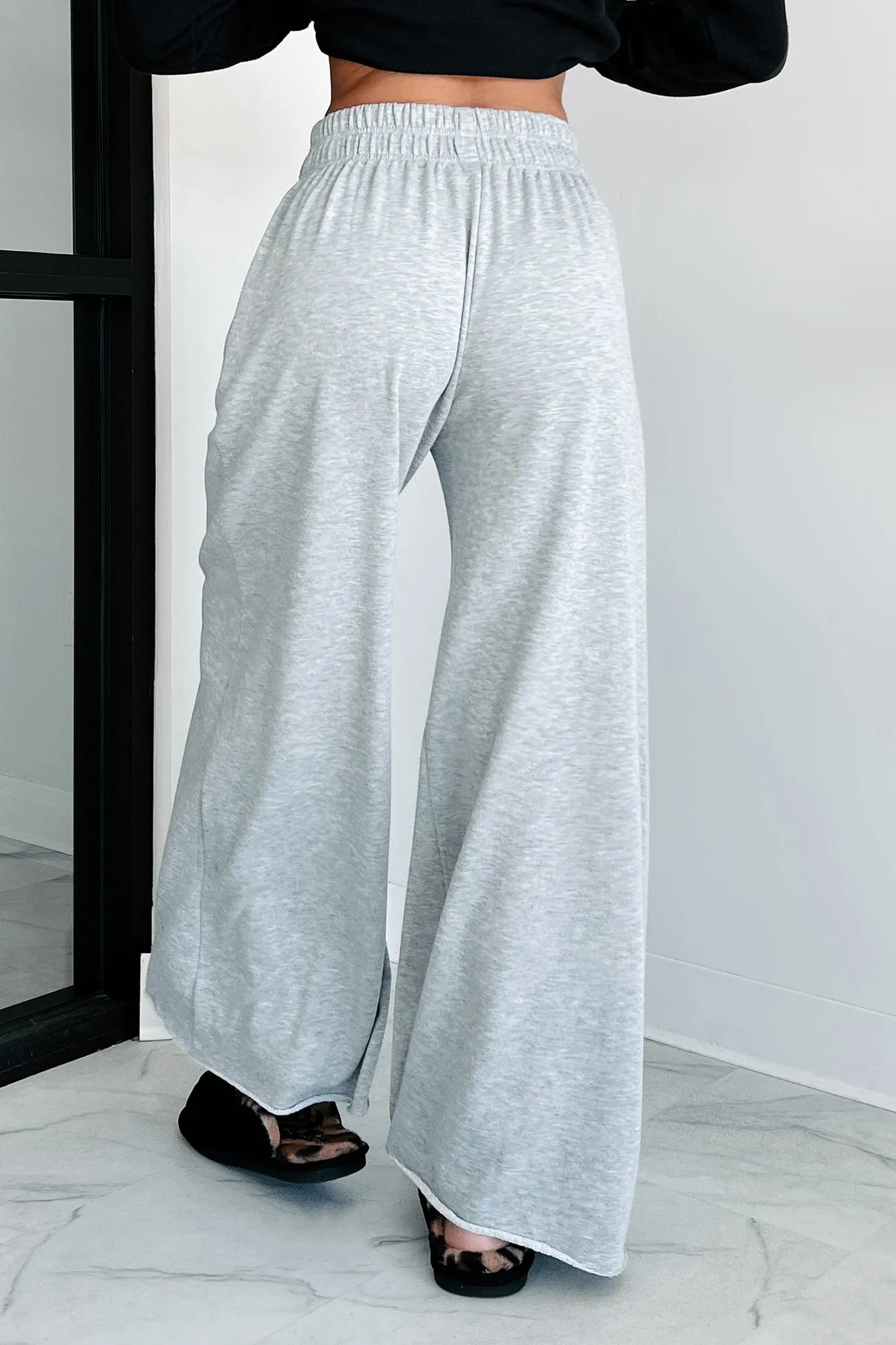 Chasing Relaxation Wide Leg Lounge Pants (Heather Grey)