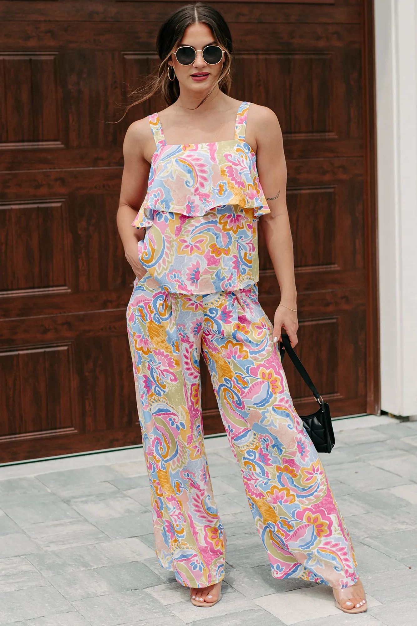 Colorful Imagination Printed Wide Leg Pants (Multi)