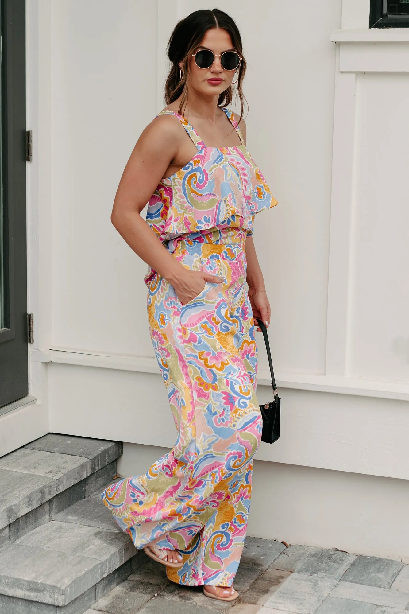 Colorful Imagination Printed Wide Leg Pants (Multi)