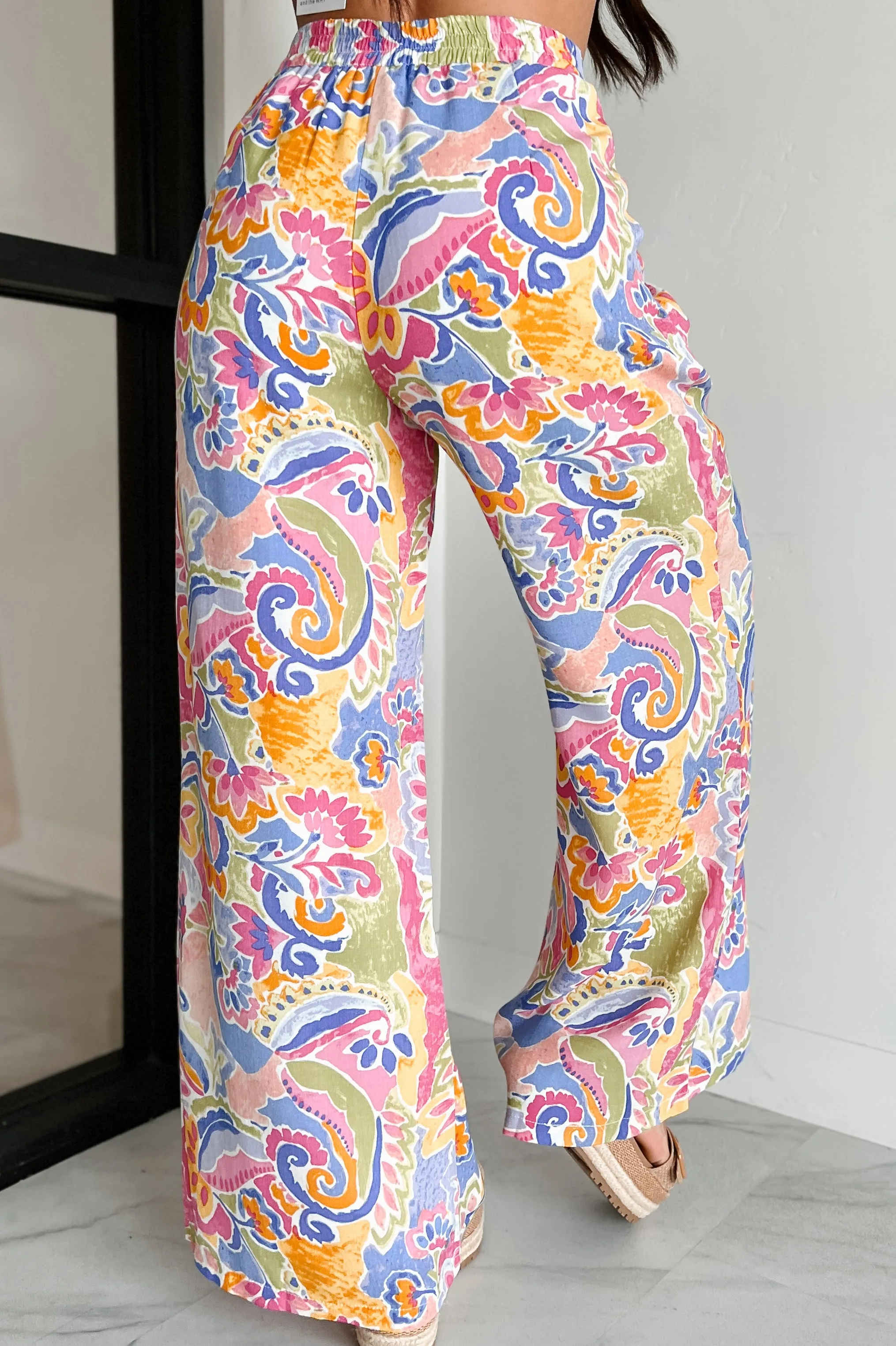 Colorful Imagination Printed Wide Leg Pants (Multi)