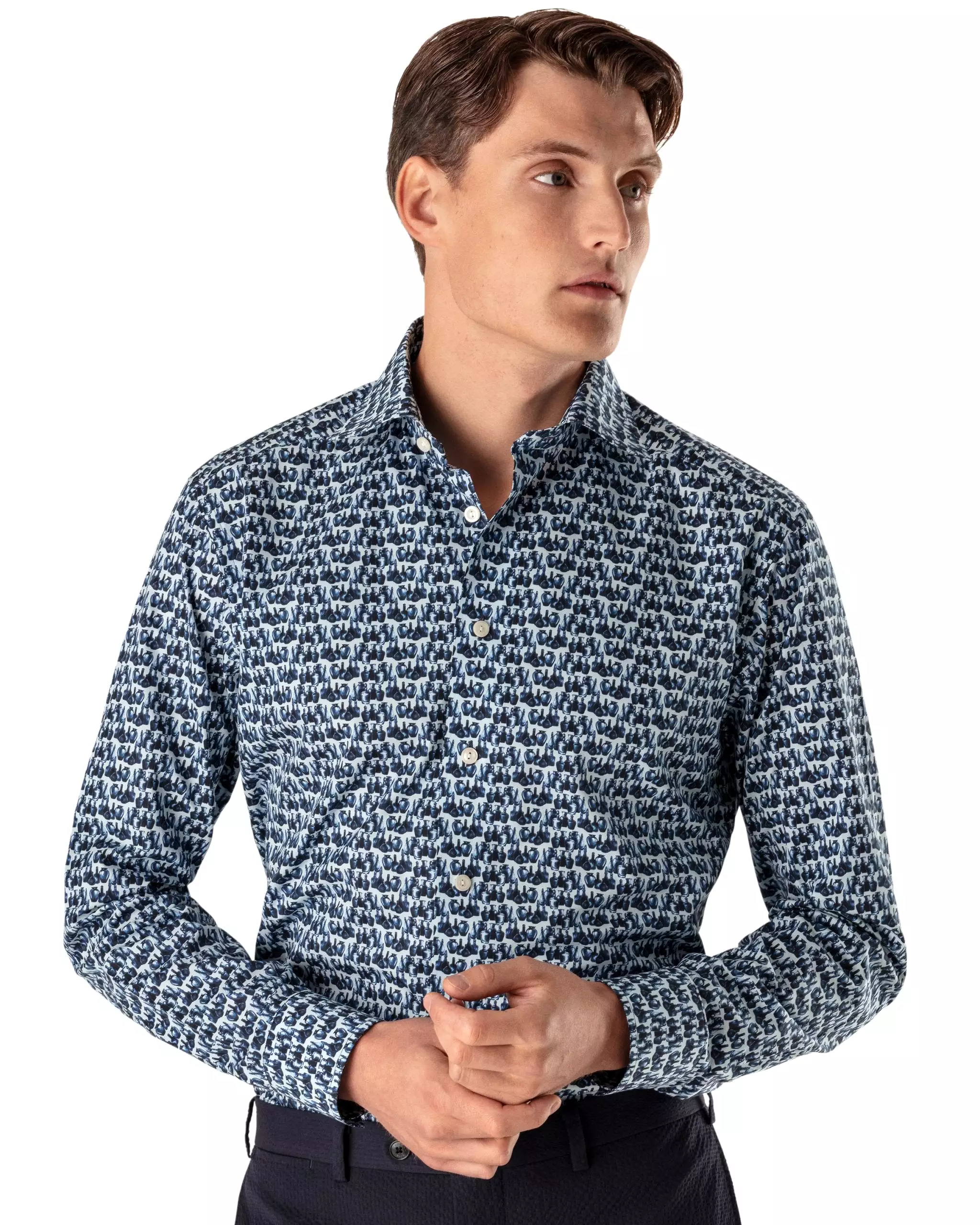 Contemporary Fit - Glass Print Fine Twill Shirt