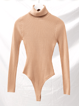 Corrine Turtleneck Ribbed Sweater Bodysuit