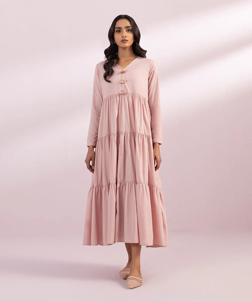 Cotton Viscose Tier Dress