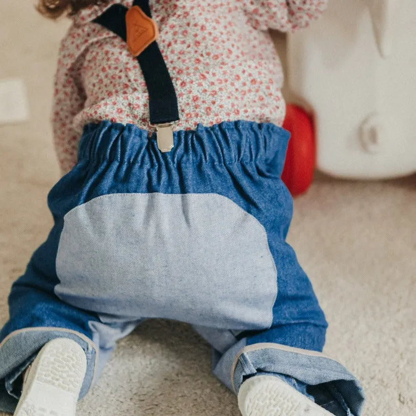 Denim Baby Crawling Overalls