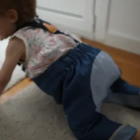 Denim Baby Crawling Overalls