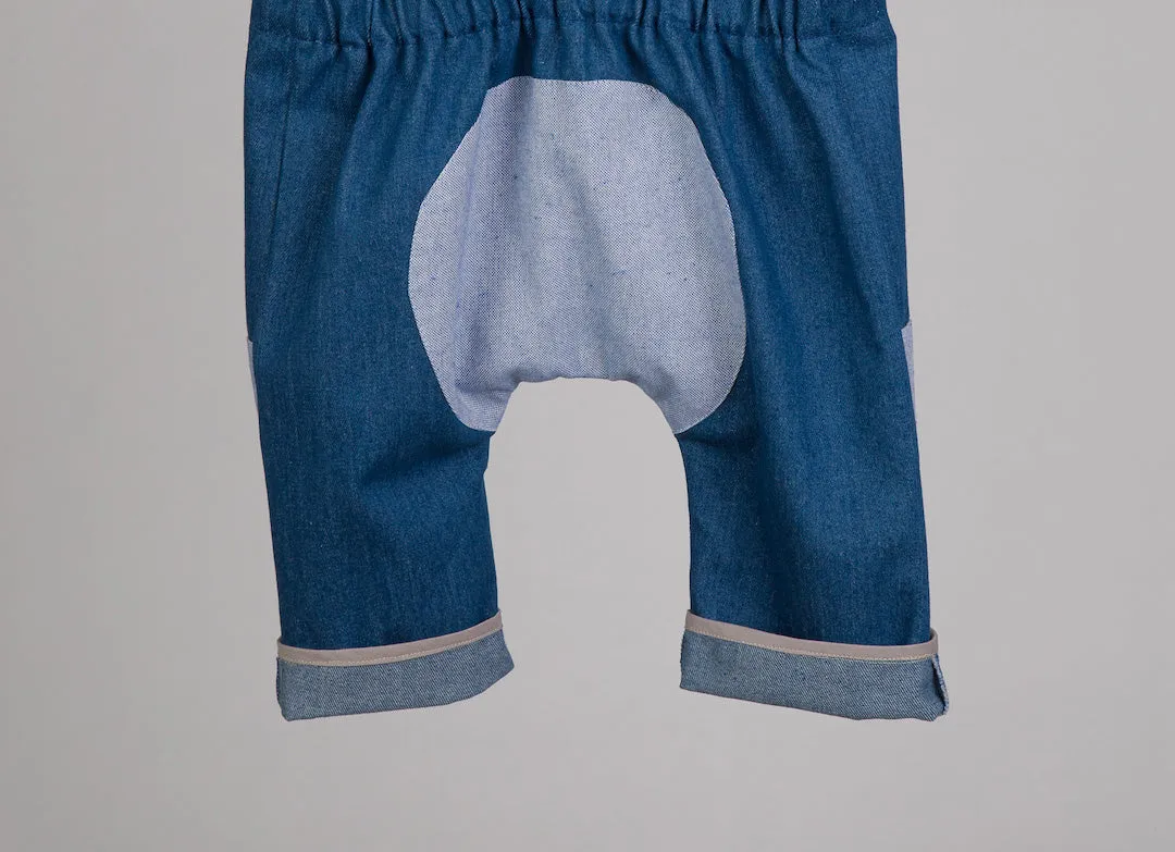 Denim Baby Crawling Overalls