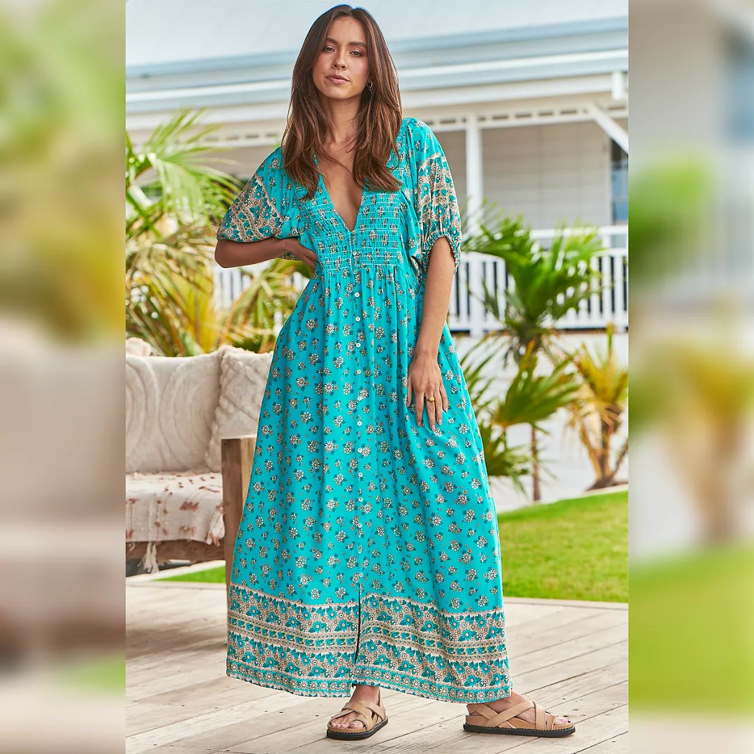 Ellie Maxi Dress Maui Print