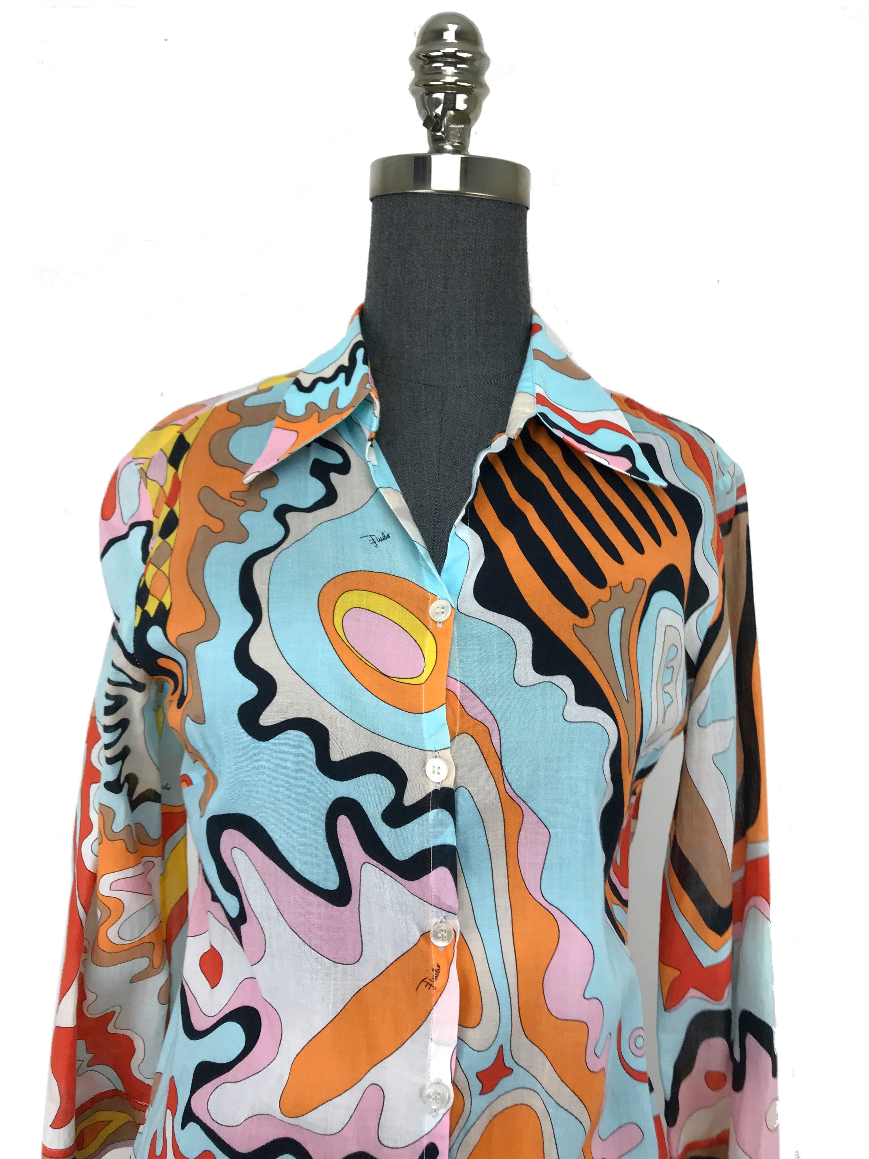 Emilio Pucci Abstract Print Cotton Dress Size S