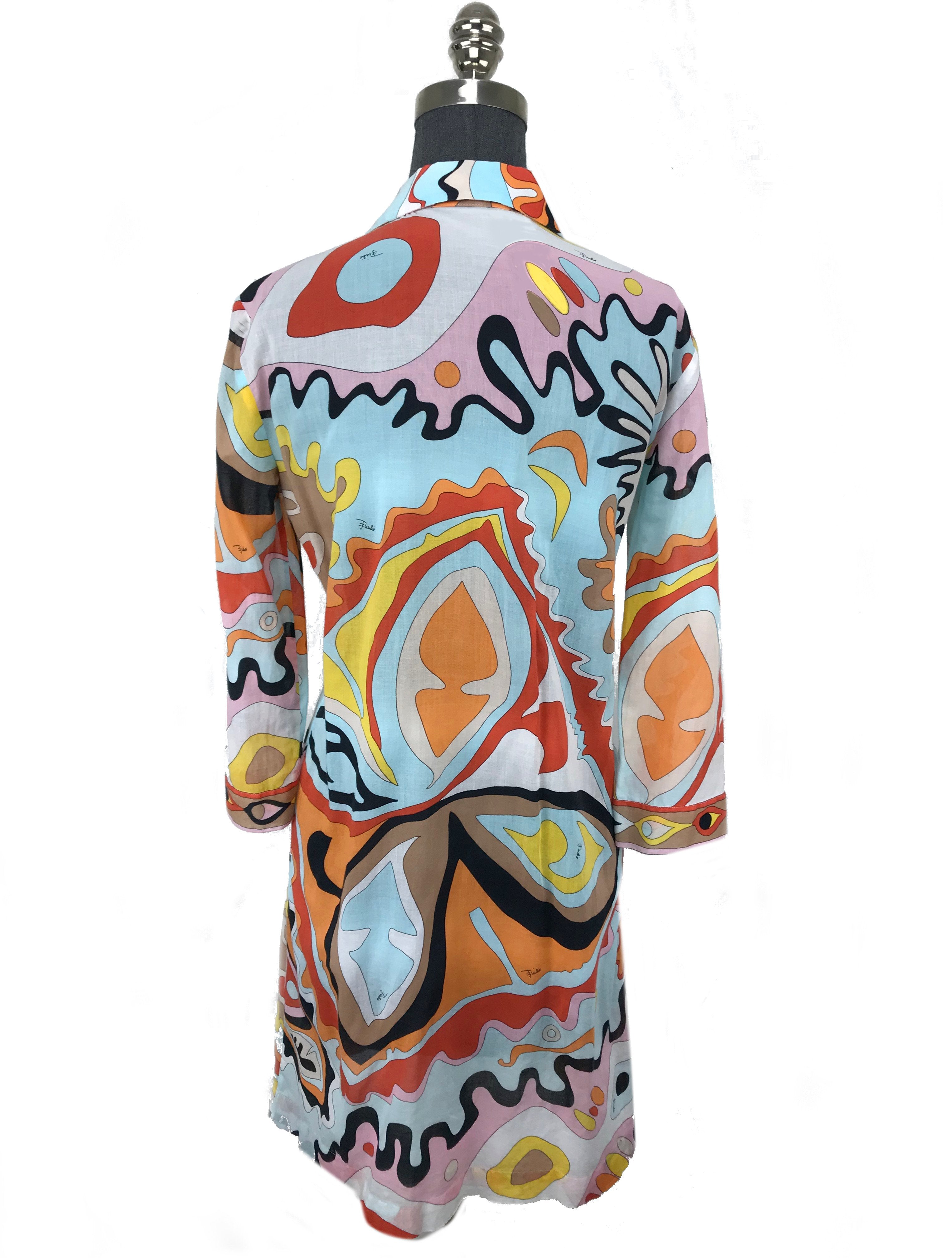 Emilio Pucci Abstract Print Cotton Dress Size S