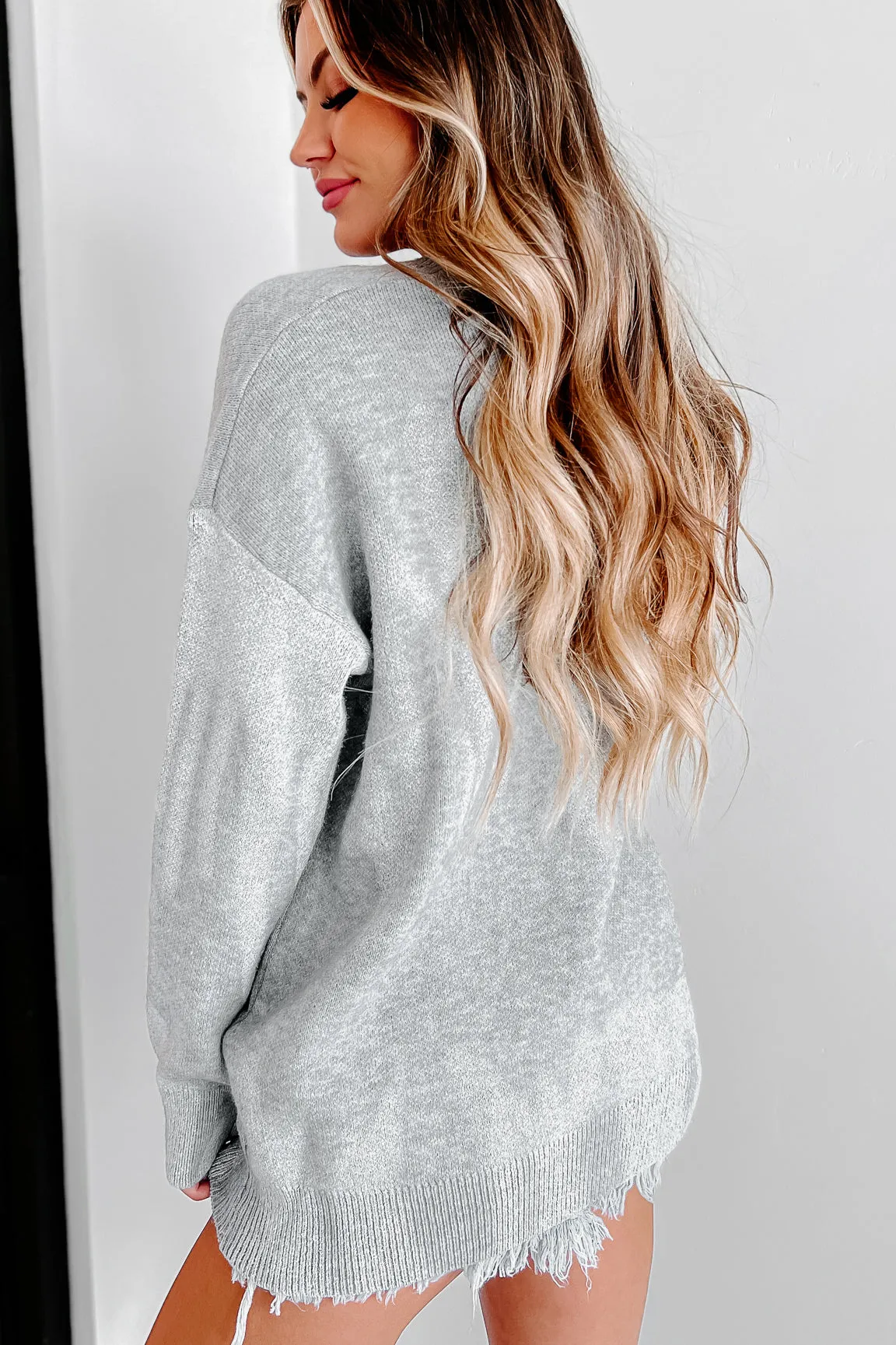 Firm Believer Patterned Sweater (Grey)