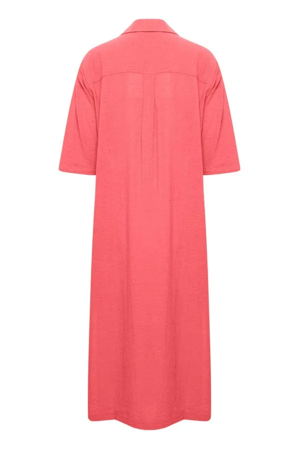 Fransa Cotton Blend Midi Dress Geranium