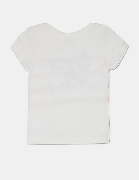 GAP Baby White Stripe Graphic Short Sleeve Tee